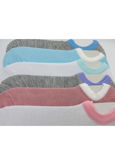 Socks Pamuklu 6 Çift Kadın Renkli Görünmez Patik Sneaker Çorap Beyaz Gri Mavi Somon Socks Pamuklu 6 Çift Kadın Renkli Görünmez Patik Sneaker Çorap Beyaz Gri Mavi Somon