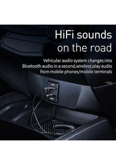 Baseus Bluetooth Aux 3.5Mm Usb Araç Transmitter Mikrofonlu Baseus Bluetooth Aux 3.5Mm Usb Araç Transmitter Mikrofonlu