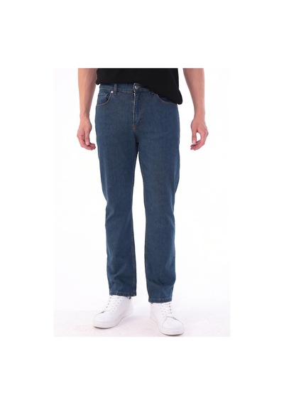 Blayn Jeans Erkek Tint Efekt Diz İzi Yapmayan Pamuklu Esnek Denim Jean Kot Pantolon Regular Kalıp Petrol Mavisi Açık