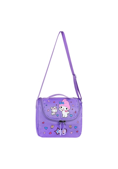 My Melody Baskılı Aksesuarlı Ortopedik Su Geçirmez Ultra Lüx Okul Çantası Termal Beslenme Ve Kalemlik Mor