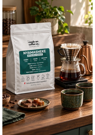 Nyamasheke Rwanda Nitelikli Filtre Kahve 1000 Gr Bourbon Yıkanmış French Press
