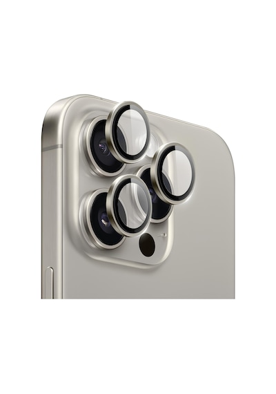 Ennar Apple Uyumlu iPhone 16 Pro Gerçek Cam Safir Lens Koruma Titanyum Titanyum