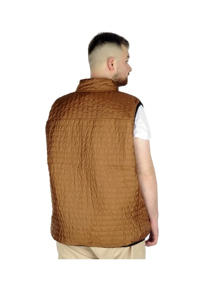 Mode Xl Büyük Beden Erkek Yelek Kapitone Yakalı 22601 Kahverengi 001