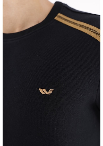 Rowinger Selanik Kumaş Yapılı Esnek Manşetli Konforlu Rahat Kesim Sweatshirt Black