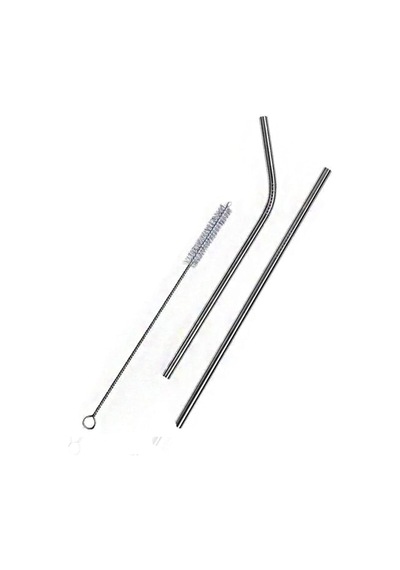 Orret Home 6'li Krom Paslanmaz Metal Pipet Seti 3 Adet Pipet Temizleme Fırçası Hediyeli, Çevre Dostu Metal Pipet