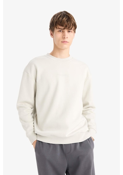 Defacto Boxy Fit Bisiklet Yaka Baskılı Sweatshirt X8282az25aubg672 Bej