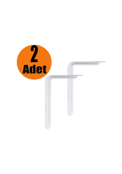 2 Adet Raf Altı Ayak Raf Tutucu L Demir 23 X 29 Cm Beyaz Aparat Diğer