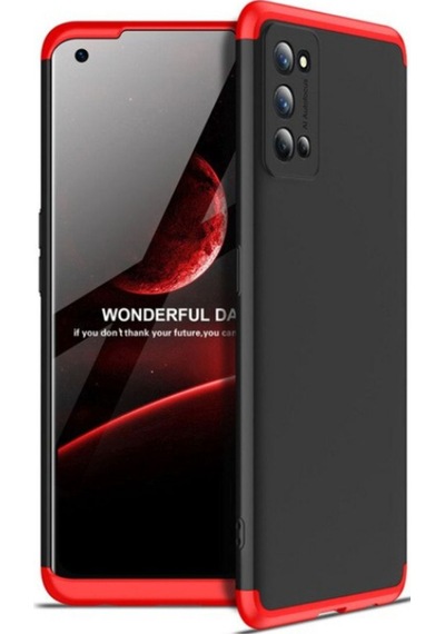 Realme 7 Pro Kılıf Zore Ays Kapak Siyah-Kırmızı