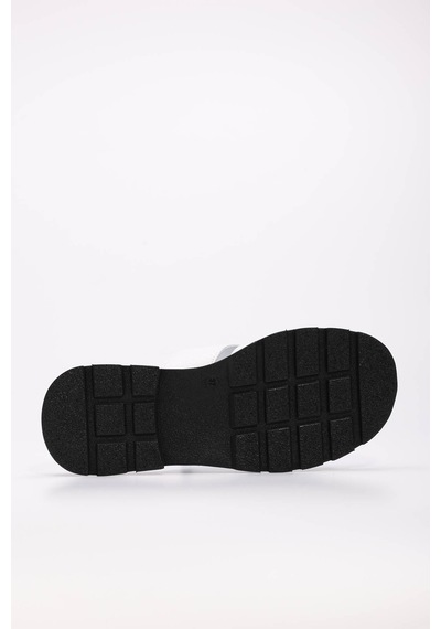 Fast Step Hakiki Deri Kadın Düz Terlik 710za992 Beyaz