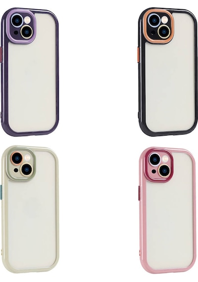 Nourthkiingdom Apple Uyumlu iPhone 14 Kılıf Kamera Korumalı Renkli Kenar Ve Çerçeve Tasarımlı Nrtk Vitamin Kapak-derin Mor Derin Mor