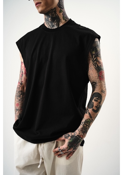 Respire Erkek Basic Tank Top Atlet Siyah