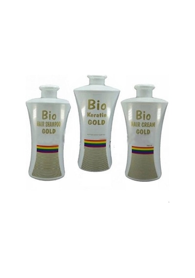 Bio Keratin Gold Kalıcı Brezilya Fönü Şampuan + Keratin ve Saç Bakım Kremi 700 ML