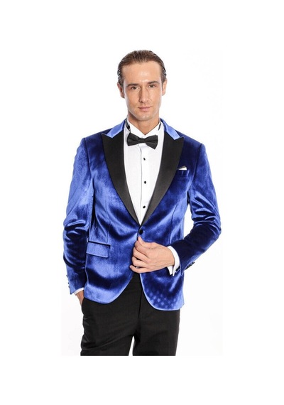 Wessi Kafide Lacivert Slim Fit Erkek Smokin Ceket Lacivert