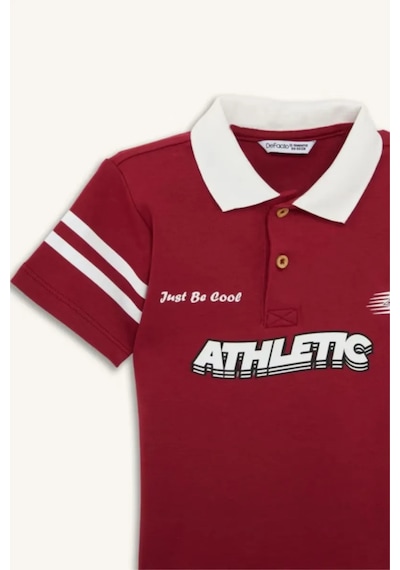 Defacto Oversıze Kısa Kollu Polo Tişört Erkek Bebek G7483a526smbr468 Bordo-br468