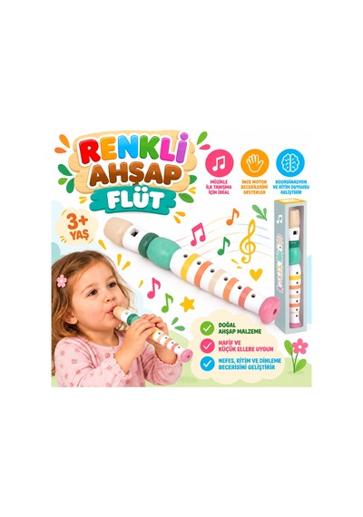 Renkli Ahşap Flüt