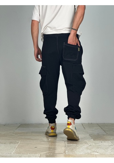 Cocopelli Premium Kalite Büyük Cepli Siyah Jogger Pantolon Coc1910 Siyah