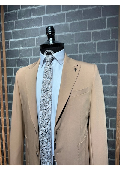 Dupont Classics Dupont Slim Fit Sivri Yaka 6 Drop Çift Yırtmaç Torba Cep Puntolu 2'li Takım Elbise Bej-altın Bej Dupont Classics Dupont Slim Fit Sivri Yaka 6 Drop Çift Yırtmaç Torba Cep Puntolu 2'li Takım Elbise Bej-altın Bej