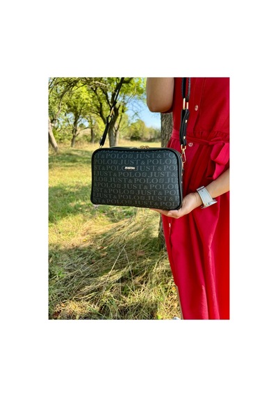 Just Polo Kadın Monogram Baskılı Yeni Sezon Omuz Çantası 232053mh Siyah 57603480