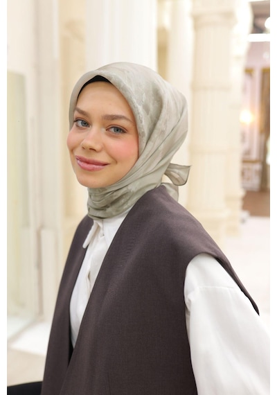 Silk Home Desenli Shiny Eşarp - 8647 - Soft Taş Soft Taş