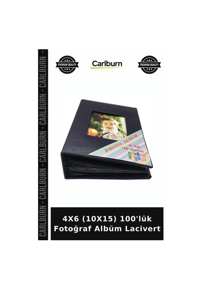 Premium 4x6 10x15 100'lük Fotoğraf Albüm Lacivert Sunum Hediyelik