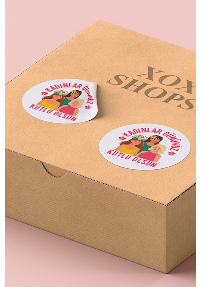 Kadınlar Gününüz Kutlu Olsun Sticker Etiketi 3x3cm St2417 Çok Renkli
