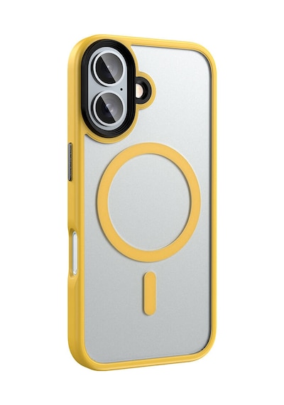 Apple Uyumlu iPhone 16 Plus Kılıf Mat Arka Yüzey Wireless Şarj Özellikli Zore Flet M-safe Kapak Sarı
