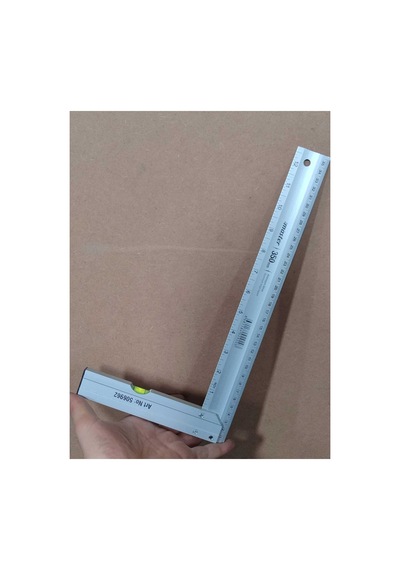 Klc L Gönye Su Terazili Alüminyum Cetvel Marangoz Kaynak Kaynakçı Gönyesi 350 Mm