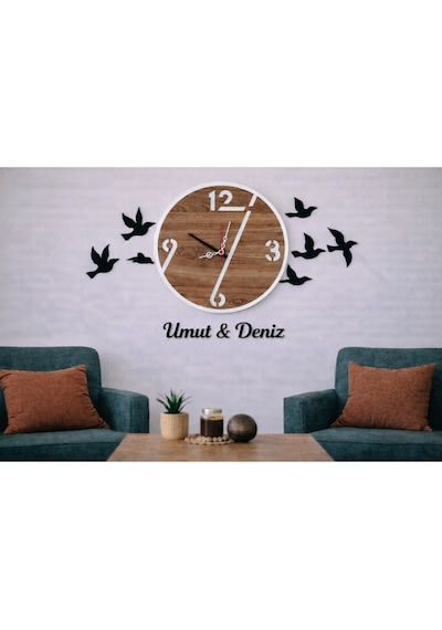 Duvar Saati 40 Cm Kuşlar 8 Adettir No 1018 Çok Renkli