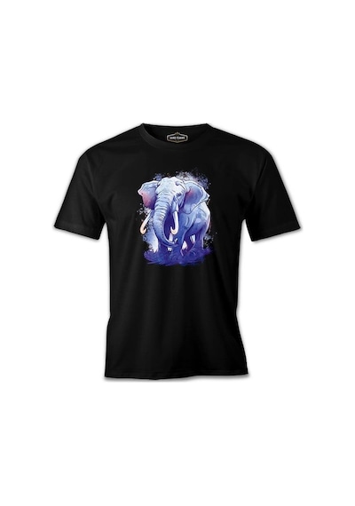 Purple Elephant Walking Siyah Erkek Tshirt 001
