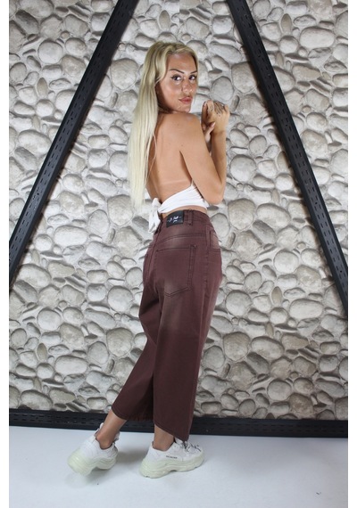 St.poll Unisex Baggy Şortolon Kahverengi