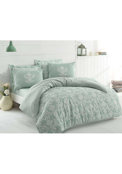 Enlora Home Pure Çift Kişilik Nevresim Seti Su Yeşili