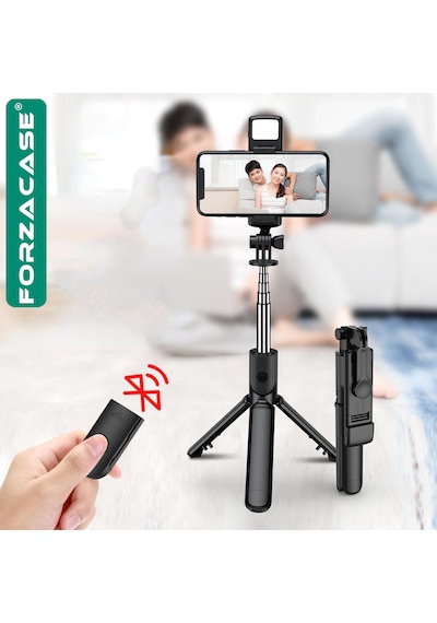 Forzacase Işıklı Kablosuz Selfie Çubuğu 90cm Kamera Tripod Fc1006