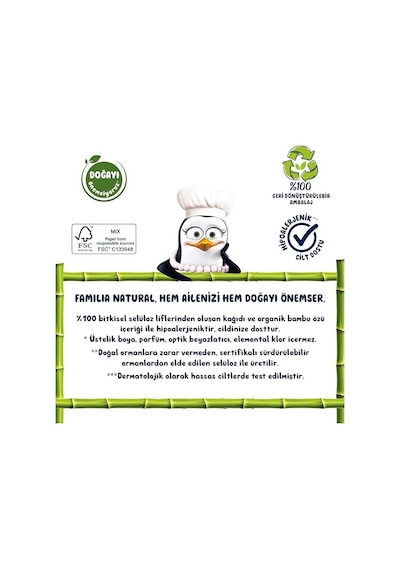 Familia Kağıt Havlu Natural 3 Katlı Organik Bambu Özlü