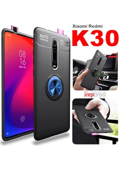 Redmi K30 Yüzüklü Standli Manyetik Kamera Korumali Silikon Kilif 411508411