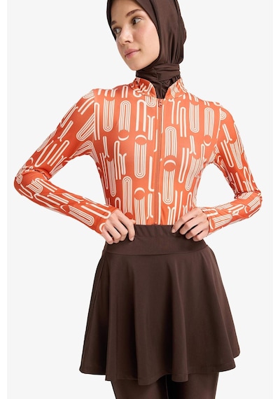 DeFacto Regular Fit Baskılı Hızlı Kuruyan Su İtici 5'li Burkini Takım E3512AX25HSBR230