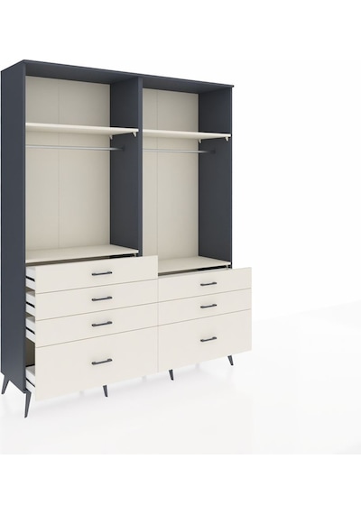 Hyperion Gardrop 4 Raflı 7 Çekmeceli 2 Askılı 176x44x221 Antrasit-aytaşı Aytaşı Hyperion Gardrop 4 Raflı 7 Çekmeceli 2 Askılı 176x44x221 Antrasit-aytaşı Aytaşı
