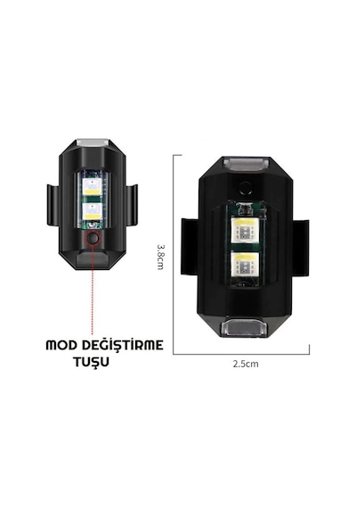 Led Anti Çarpışma Uyarı Işığı 7 Renk