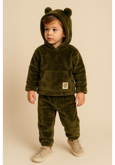Uğur Bebe Haki Yeşil Ultra Yumuşak Polar Kapüşonlu Takım Sıcacık, Modern Ve Premium Konfor Haki Haki Uğur Bebe Haki Yeşil Ultra Yumuşak Polar Kapüşonlu Takım Sıcacık, Modern Ve Premium Konfor Haki Haki