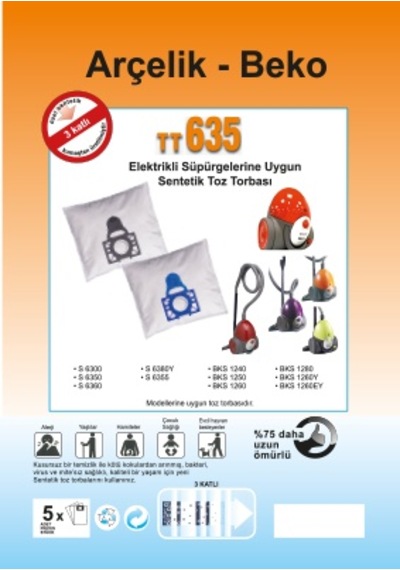 Beko Elektrikli Süpürge Uyumlu Sms Toz Torbası -20adet- M