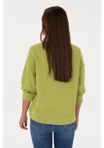 U.S. Polo Assn. Kadın Fıstık Yeşili Bisiklet Yaka Basic Sweatshırt 50313565-VR087