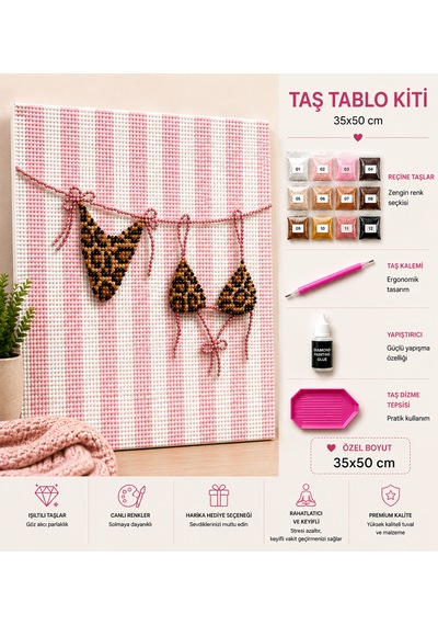 Bedazzling Taşlı Tuval Kiti Büyük Boy Bikini 1 Adet