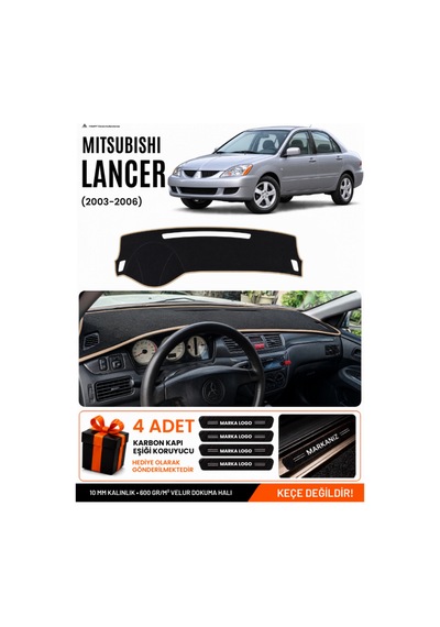 Mıtsubıshı Lancer 2003-2006 Uyumlu Torpido Örtüsü, Torpido Kılıfı - Siyah Bej