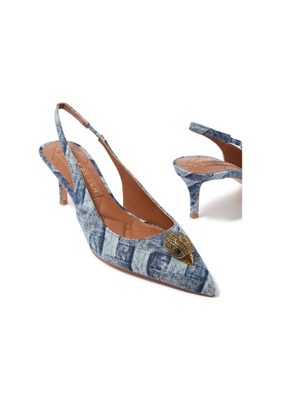 Kurt Geiger Klasik Şıklık Sunan Denim Slingback Topuklu Ayakkabı Acı Kahverengi