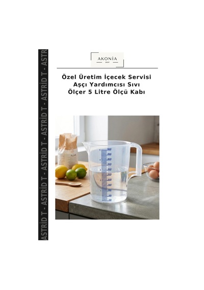 Özel Üretim İçecek Servisi Aşçı Yardımcısı Sıvı Ölçer 5 Litre Ölçü Kabı Çok Renkli