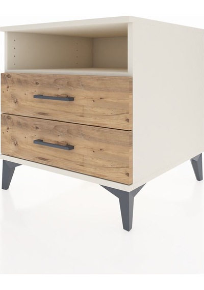 Kronos Komodin Tek Raflı 2 Çekmeceli 60x59x64 Aytaşı-çam Aytaşı