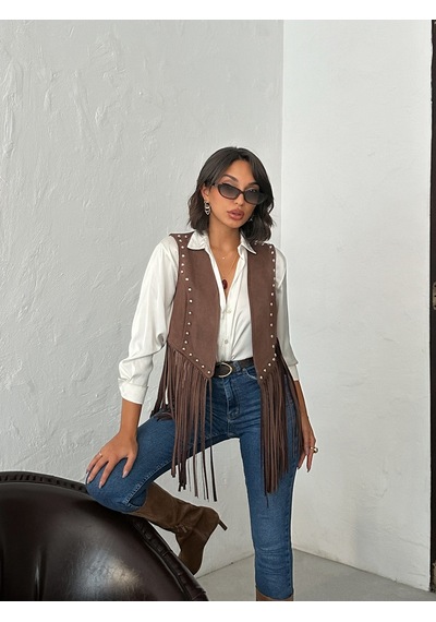 Verymoda Suni Kürk Mont Şık Ve Modern Kışlık Dış Giyim Vmf1806 Kahve