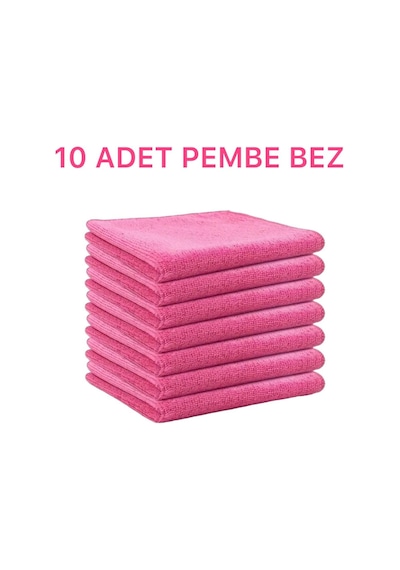 Mikrofiber Parlak Temizlik Bezi 10'lu 40x40 Mutfak Yer Banyo Temizleme Bezi Havlu Bez Pembe Renk Çok Renkli