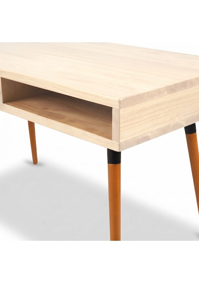 Mobenta Slot Desk: Masif Çalışma & Laptop Masası 2 Gözlü Depolama - 120x60 Bz Krem
