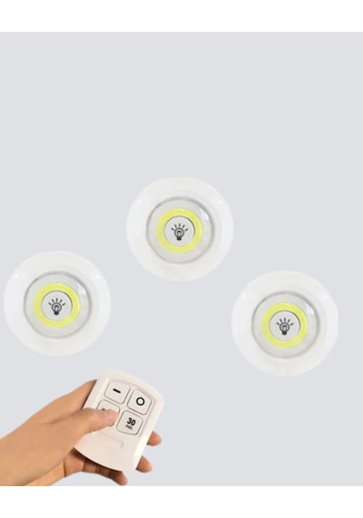 Zenvia Kablosuz Gün Işığı 3 Lü Led Spot Lamba Kumandalı Znv2026 Çok Renkli