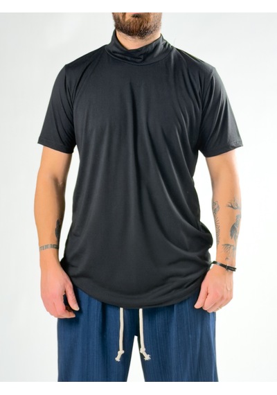 Cocopelli Siyah Boğazlı Tasarım Erkek T-shirt Coc2748 Siyah